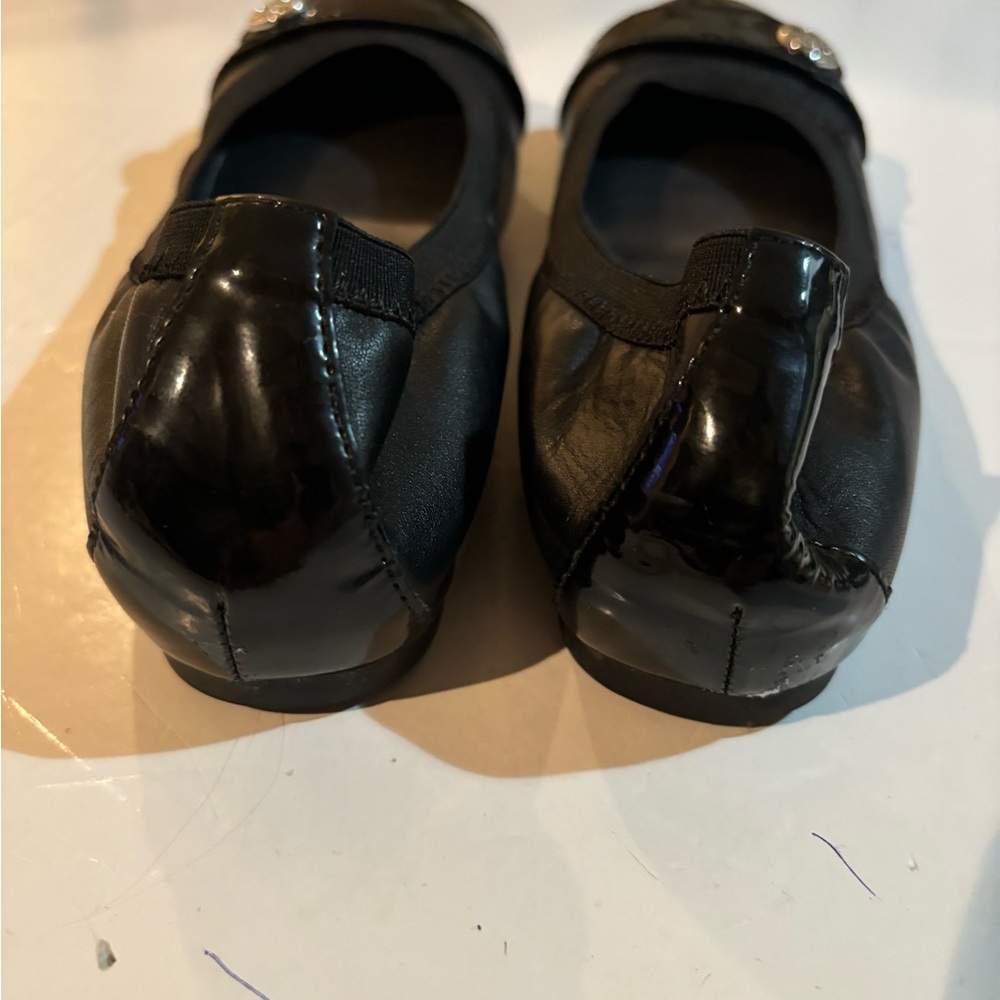 COACH Black Leather & Patent Chelsea Flat SHOES 7.5 - Picture 6 of 12